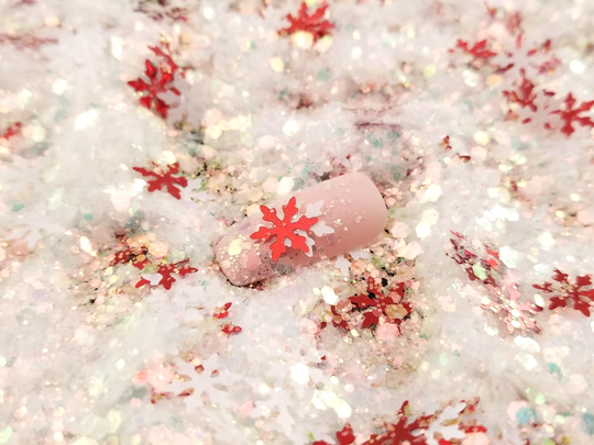 Wintery Mixed Snowflake Hex Glitter, Christmas 9mm Resin Supplies Winter Embellishment, Nail Art, Shaker Bits