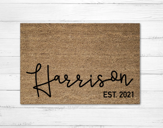 Custom Family Last Name Doormat Rug, Personalized Door Mat, Welcome Doormat, Engagement Gift, Wedding Housewarming