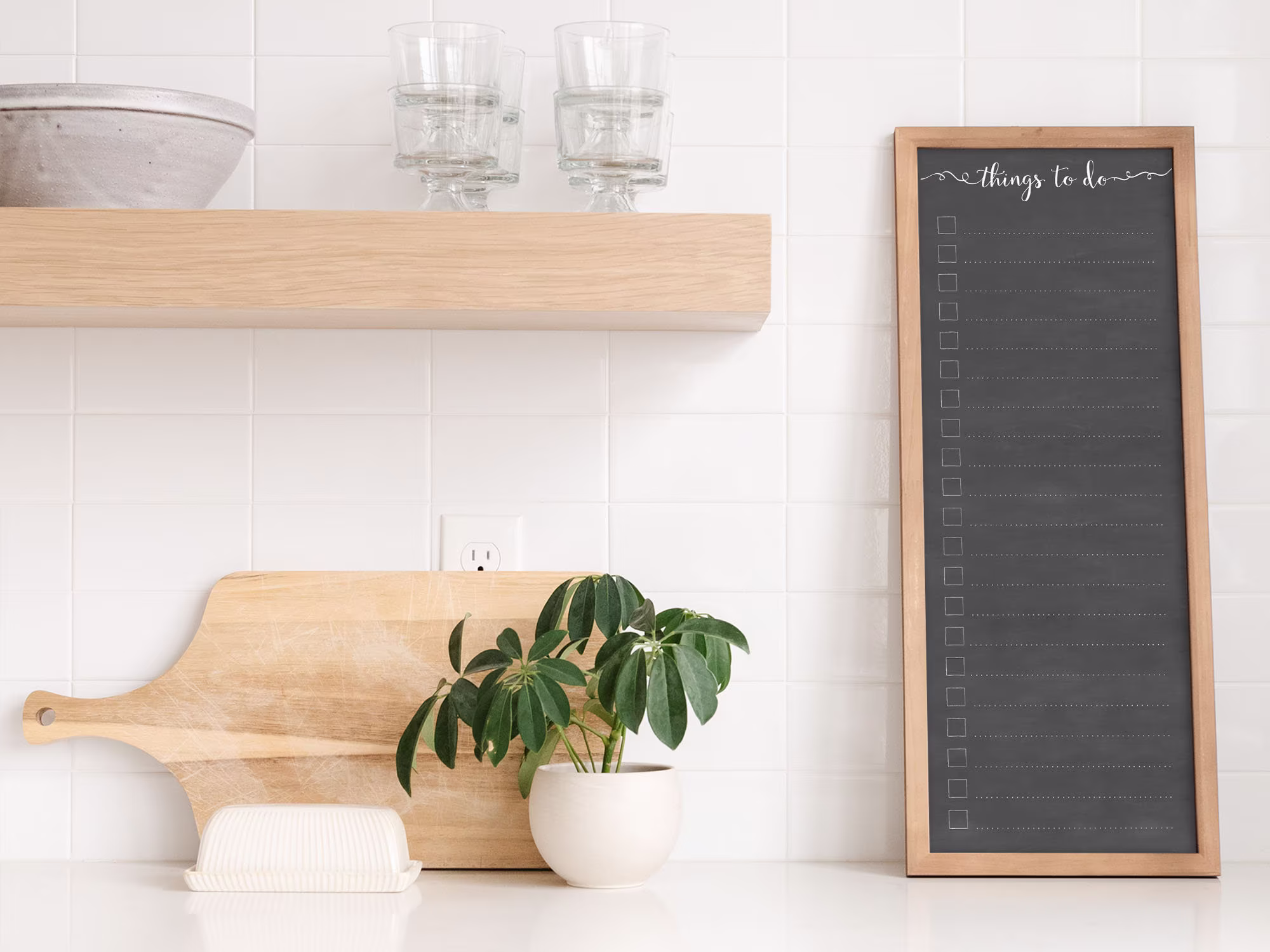 To Do Checklist | Chalkboard Style 9x24 Dry Erase Framed Board To List For Wall