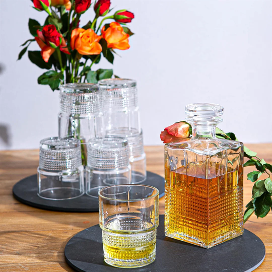 7 Piece Novecento Whiskey Decanter Set