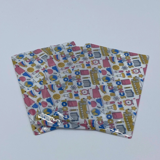 Back To School, Pin, Yellow, Blue, Hair Bow, PVC Shaker Bow Sleeve, 10cm X 15cm | 4In 6In, Supplies, Diy Hair Bows