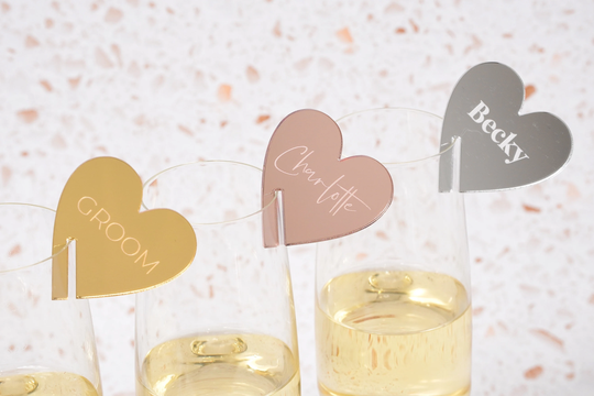 Heart Place Names Hen Party Bachelorette Decorations, Favours For Adults Baby Shower Name Tags Dinner Setting Drink Charm