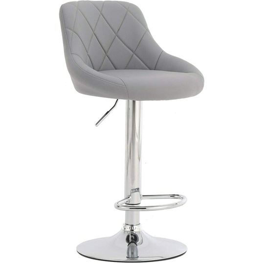 Single Grey Milan Bar Stool, swivel height adjustable bar stool