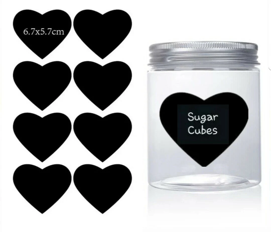 Heart Chalkboard Blackboard Chalk Board Stickers Craft Kitchen Jar Labels Tags