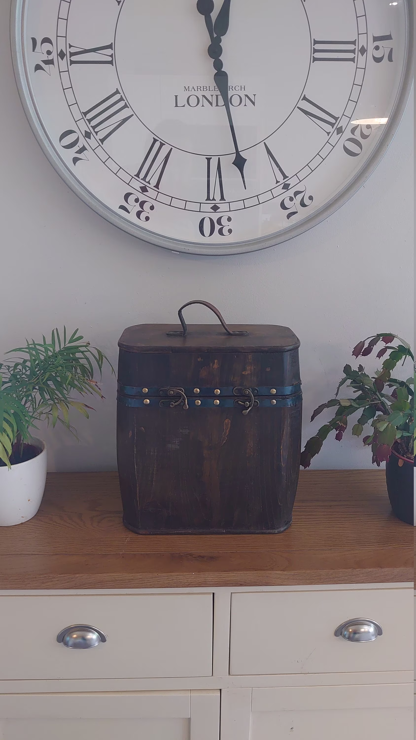 Wooden Rustic Wine Carrier. Made By A Cooper, Capacity For Three Bottles Of Wine/Water Etc