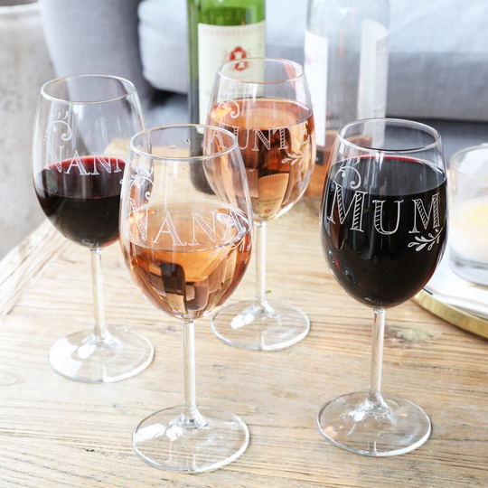 Personalised Vintage Floral Name Wine Glass