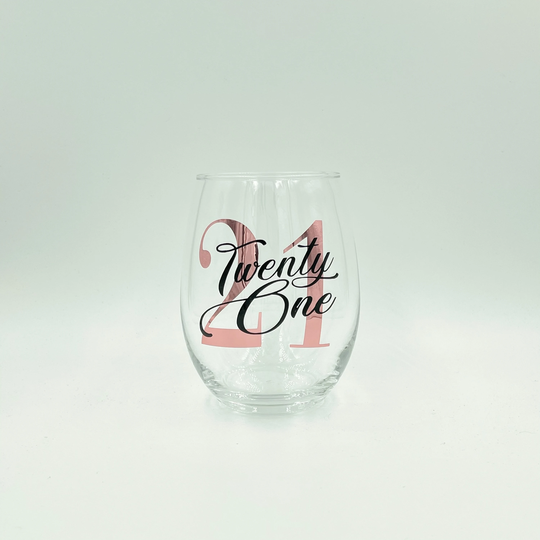 Twenty One Wine Glass, 21st Birthday Birthday, Birthday Gifts, Personalized Gifts