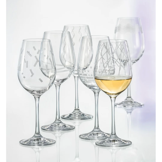 6 Piece 190ml White Wine Glass Set