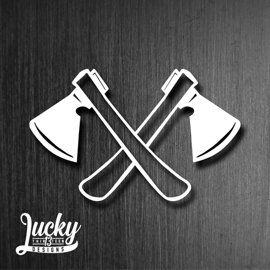 Crossed Hand Axes Vinyl Decal