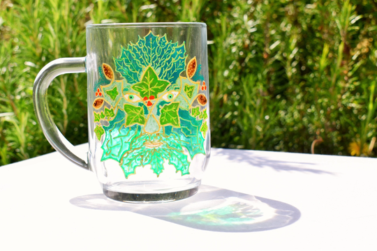 Green Man Tankard; Pint Glass Celtic Beer Glass; Solid Jack Of The Gifts For Him;
