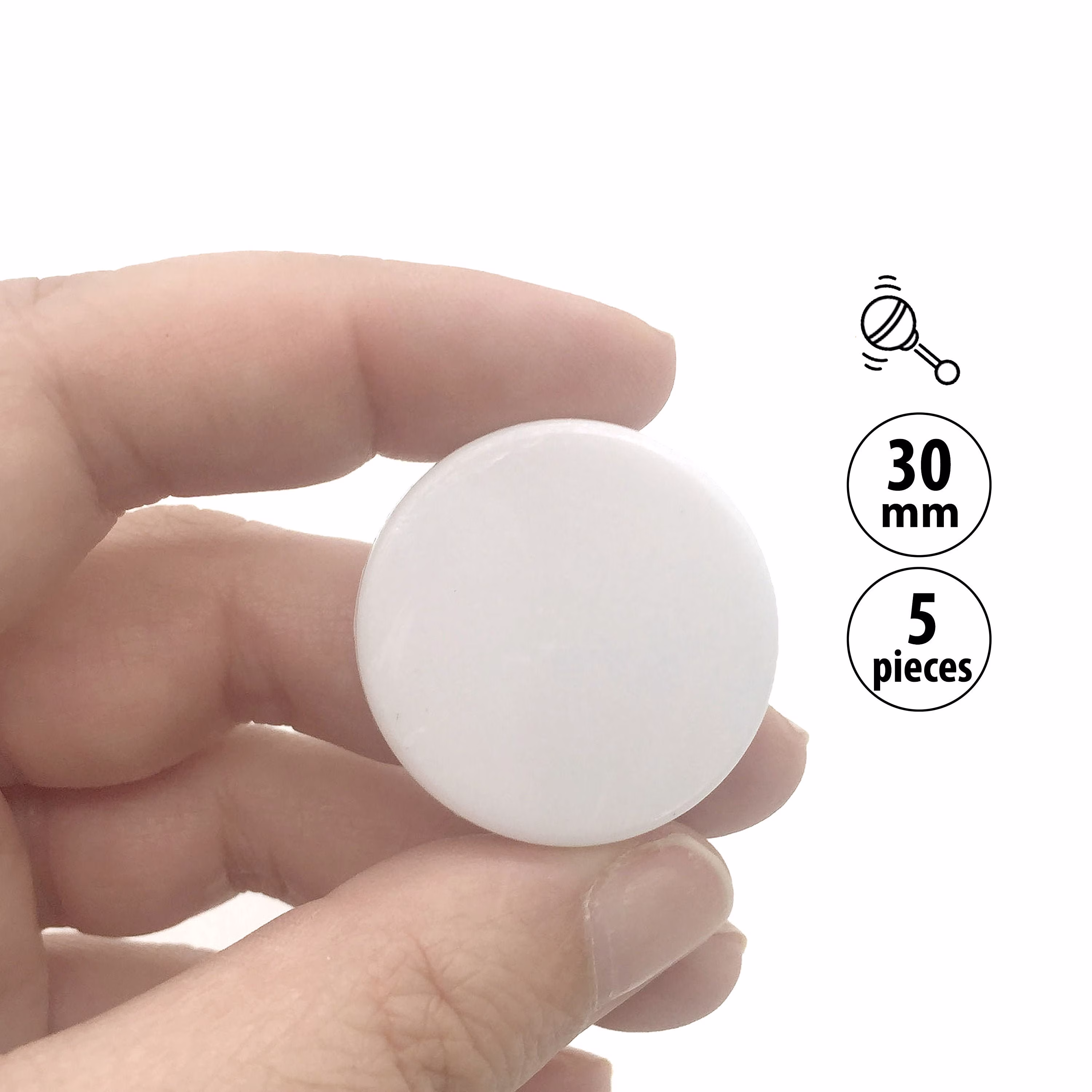 5 Large Rattle Disc Inserts For Diy Toys, Amigurumi Crochet & Pet 30mm Noise Maker, Toy Making Parts, Noisemaker Box
