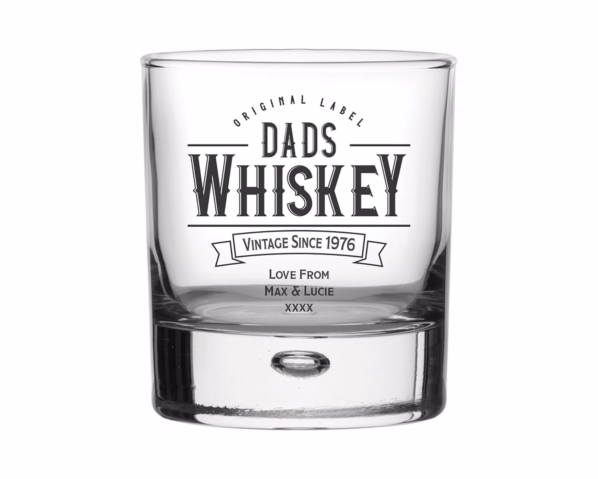 Personalised Whiskey Glass, Birthday Glass For Dad, Engraved Tumbler, Christmas Gift Custom Whisky Father