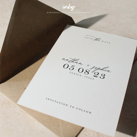 Simple Save The Date, The Modern Personalised Our Date Cards, Stylish Venice