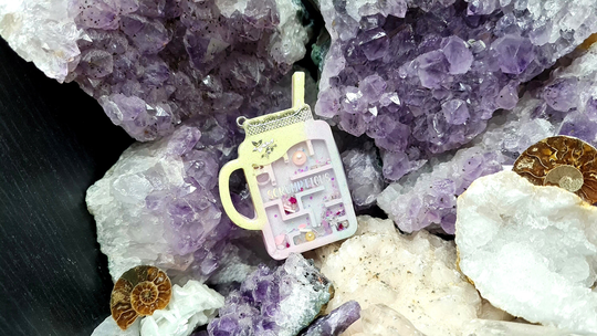 Scrumptious Pastel Shaker Snowglobe Keyring, Necklace, Pendant
