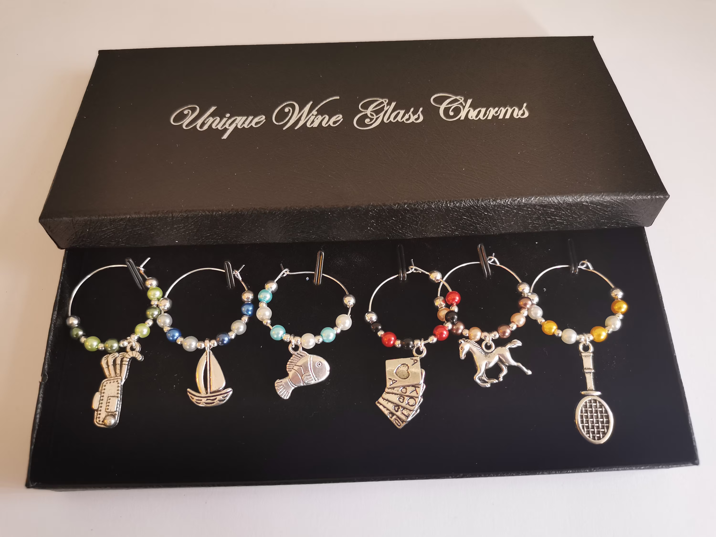 Wine Glass Charms, Christmas Gift, Secret Santa Hobby, Sports Charms