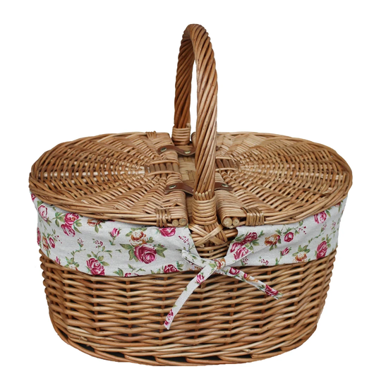 Garden Rose Lining Picnic Basket