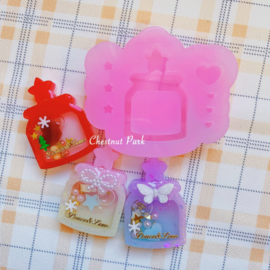Resin Shaker Mold Kawaii Jar Cute Resin Silicone Mould , Craft Supplies