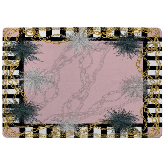 Ohler Shaggy Pink/Black Area Rug