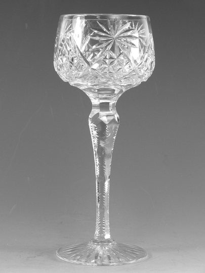 John Walsh Crystal - Unknown Cut Hock Wine Glass/Glasses 7 1/4