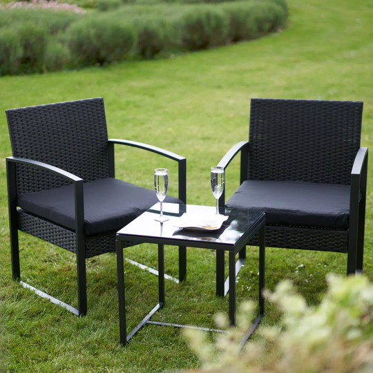 Adine Rattan 2 - Person Seating Group with Cushions