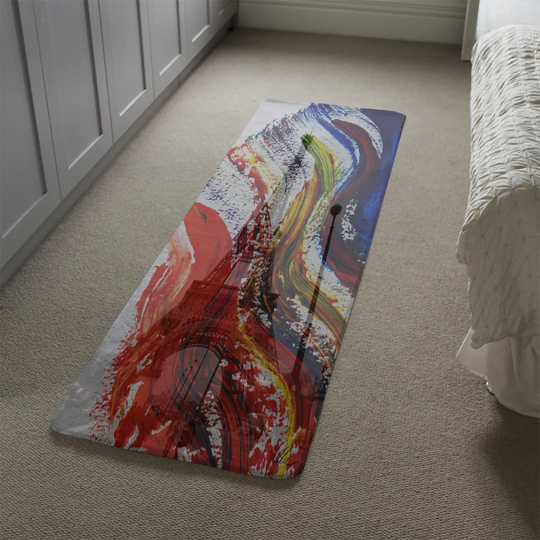 Martino Paris in Paint Designer Shaggy Blue/Red/Grey Rug