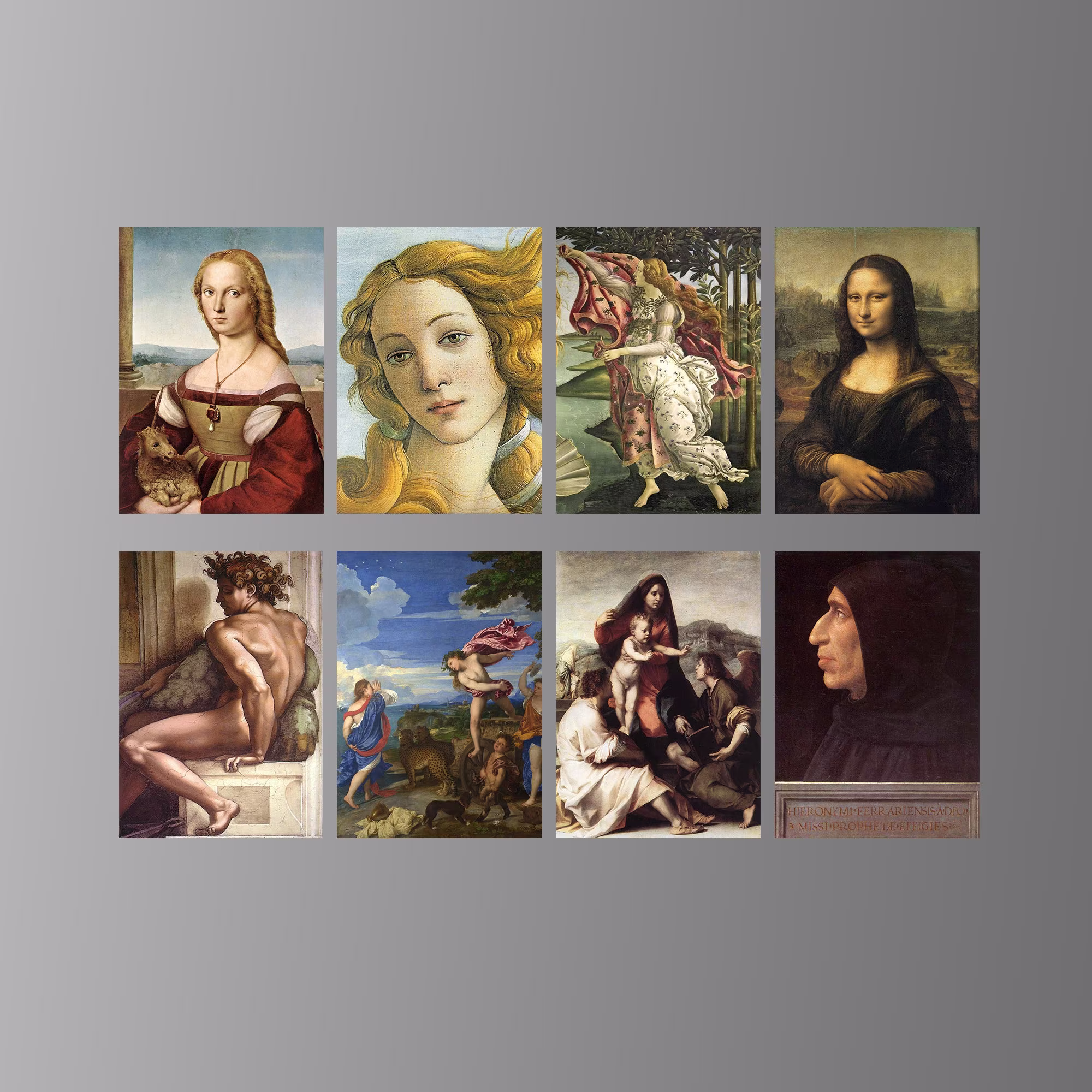 Renaissance Art, Refrigerator Magnets. Eight Different Choices. | Set Nº 1