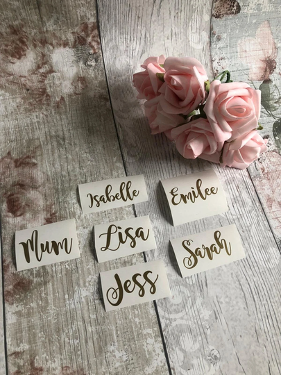 Wedding Diy Wine Glass Vinyls, Vinyl Decals, Personalised Sticker Labels, Custom Decal, Name Decals, Champagne Decals
