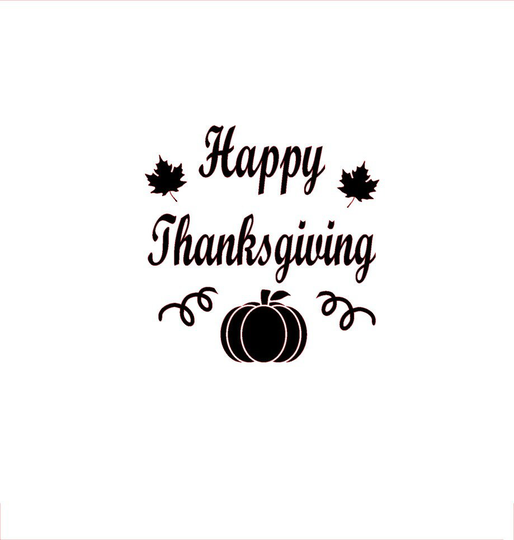 Happy Thanksgiving - Vinyl Transfer Decal For Glasses X 2 Wine/Friends/Vinyl/Glasses/Gift/Thanksgiving/Fall Autumn/Holidays