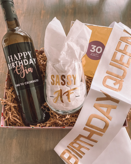New 30Th Birthday Gift Box | Dirty 30 Decorations Party Wine For Her Sash