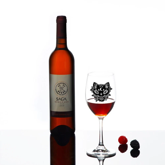 Gothic Magical Kitty Wine Glass