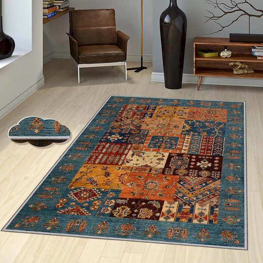Jaidyn Flatweave Blue/Brown Rug