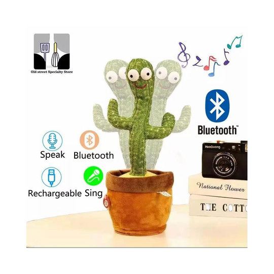 Bluetooth Dancing Cactus Plush Toy Electronic Shake Cute Talking Rechargeable Toy Gift