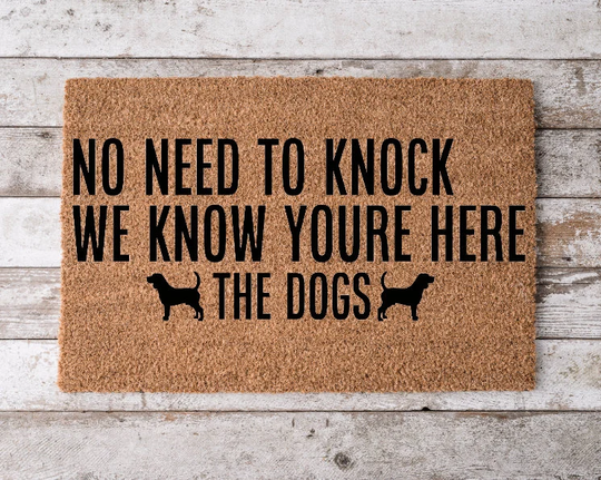 No Need To Knock We Know Your Here| Custom Welcome Mat| Personalized Door Mat | Cheerful Gift Home Decor Housewarming Funny Doormat