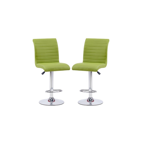 Ripple Lime Green Faux Leather Bar Stools In In A Pair