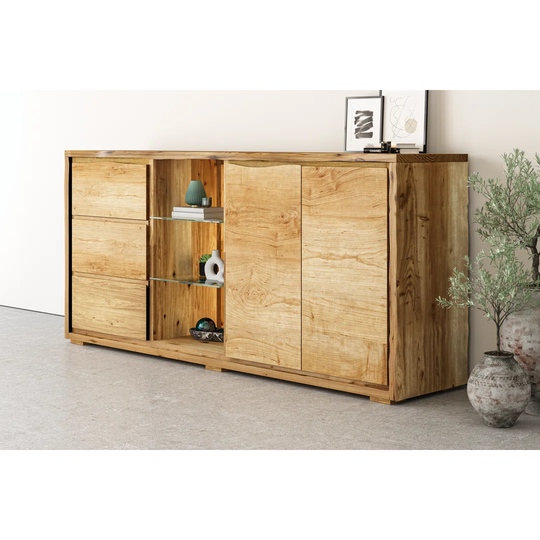 Murrells 175Cm Wide 3 Drawer Acacia Solid Wood Sideboard