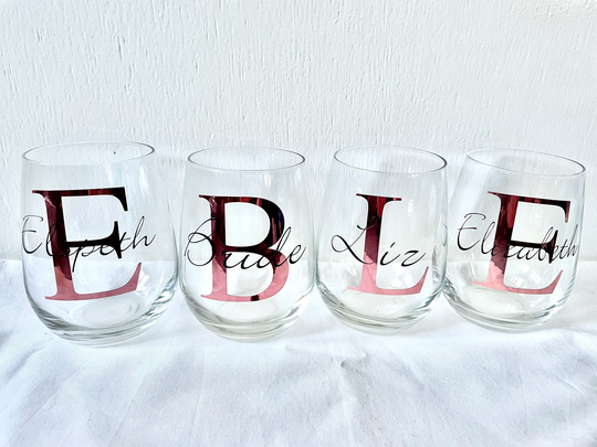 Personalised Stemless Wine Glass
