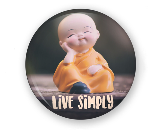 Live Simply Button Or Magnet, Buddha Gift, Buddhism, Zen Pin, Button, Mindfulness, Eastern Philosophy, Love Life