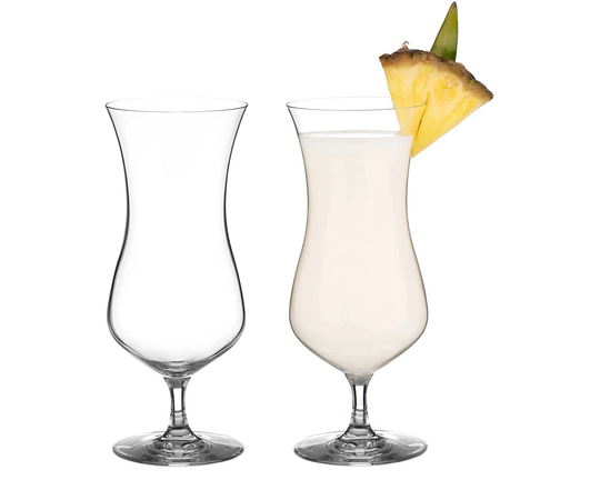 Diamante Pina Colada Glasses - Pair Of Hurricane Cocktail Lead Free Crystal Set 2
