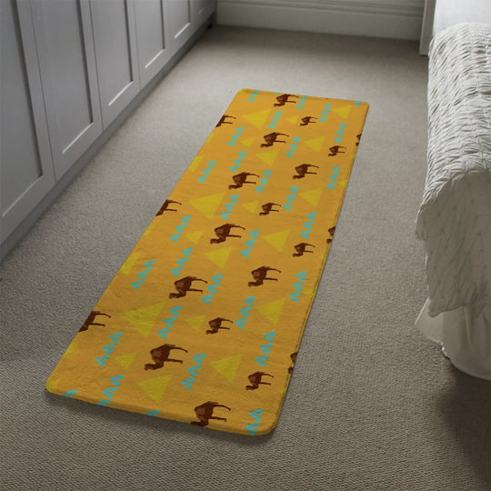 Jacinto Camels and Pyramids Designer Shaggy Brown/Yellow Rug