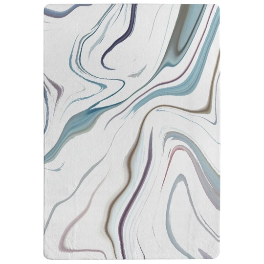Osterberg Rippled Marble Designer Shaggy Blue/Purple/White Rug