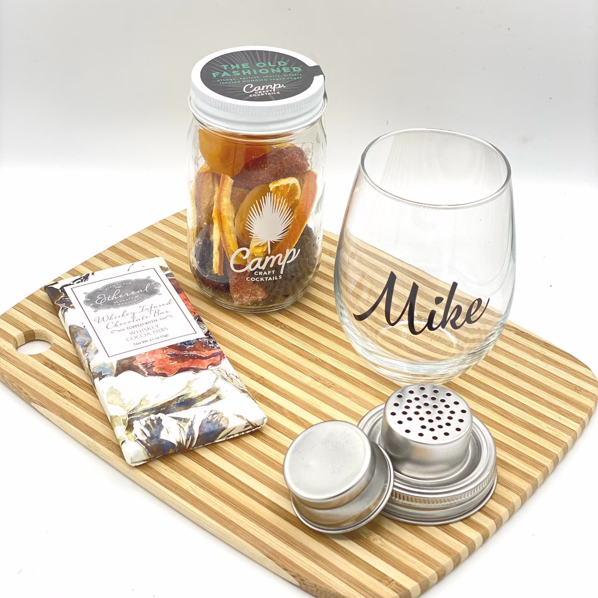 Whiskey Infusion Gift Set | Camp Craft Cocktail Personalized Old Fashioned Dark Chocolate Alcohol Holiday Sharing Sunshine