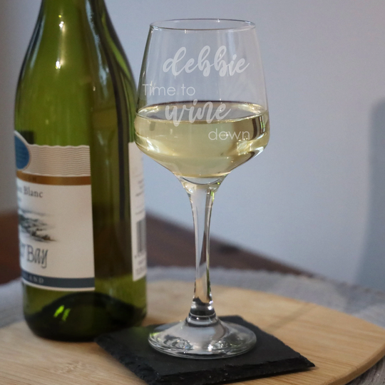 Personalised Engraved Wine Glass | Time To Down Lover Retirement |Thank You New Job Gifts For Any Occasion