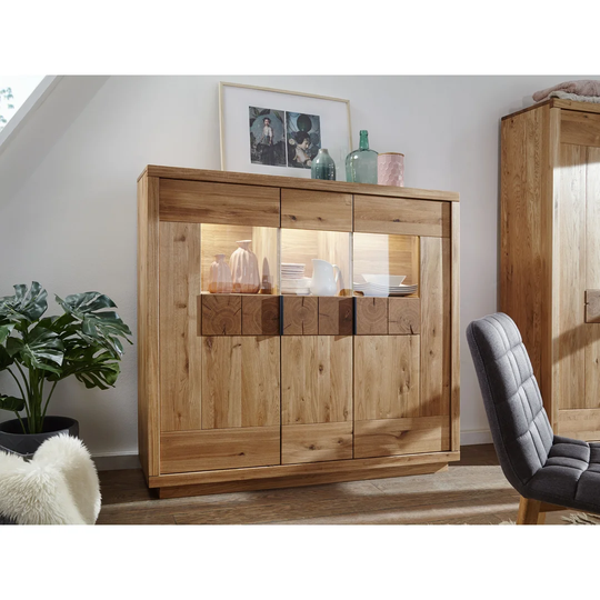 Betty 152 Cm Wide Oak Solid Wood Highboard