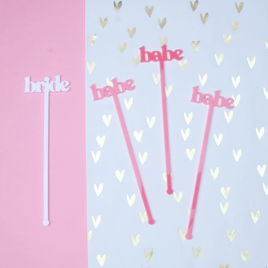 Bride's Babes Cocktail Stirrers | 15 Pack | Bachelorette Party Drink & Cup Stirrer Bridal Gift, Favors, Accessories, Decor