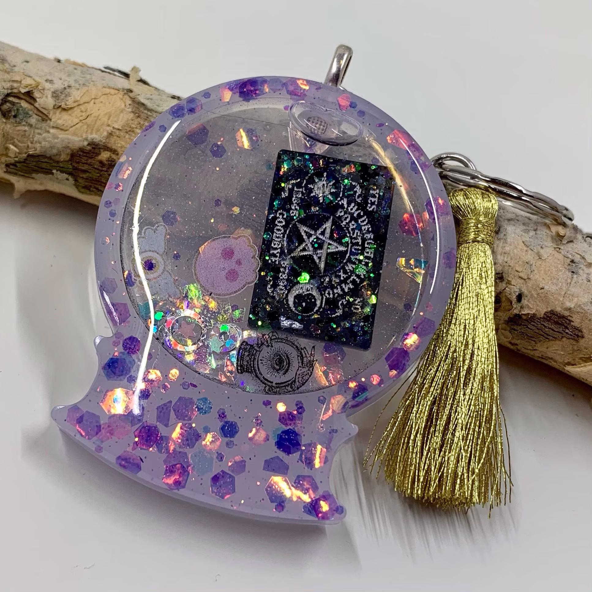 Crystal Ball Liquid Shaker Keyring
