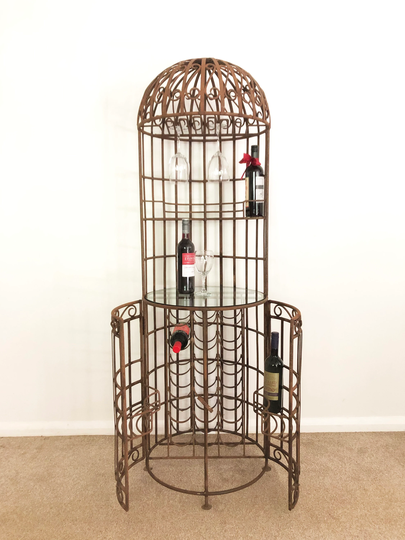 Vintage Wrought Iron Wine Rack