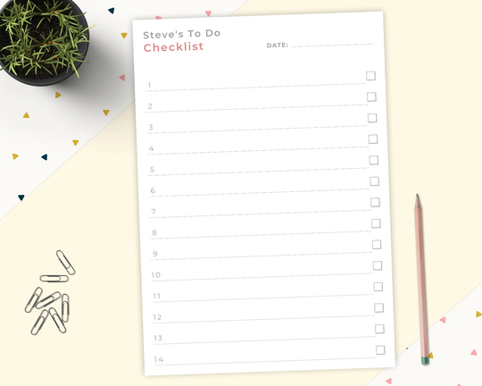 To Do List Notepad - Desk Planner Checklist A4 Or A5 Personalised Pad Gift Paper Stationary