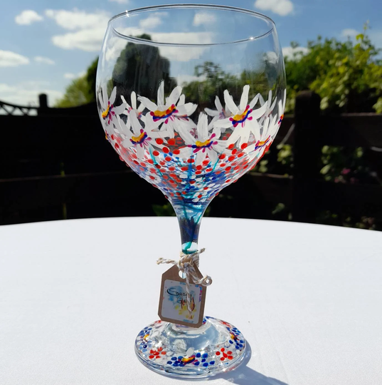 Jubilee Celebration Hand Painted Gin Glass | Can Personalise Unique, Perfect Gift Painted To Order For Her Him