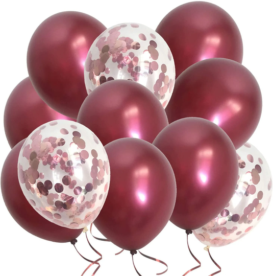 40Pcs Party Balloons | Festival Supplies Burgundy Rose Gold Birthday Decoration Hen Bridal Shower Bachelorette Garland