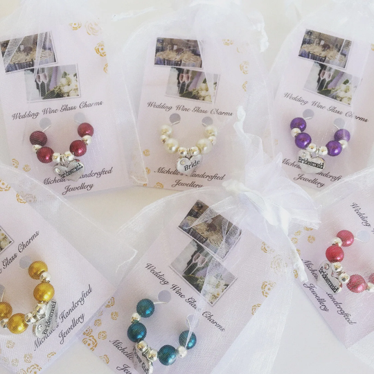 Wine Glass Charms, Wedding Table Decor, Accessories, Favour Gift, Markers, Champagne Decorations